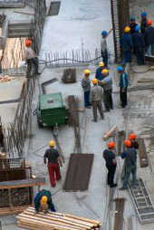 workers on construction line