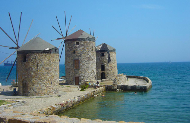 Chios island - old tannery Windmills