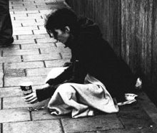person in poverty - survival