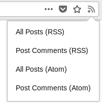 RSS icon in browser seach bar
